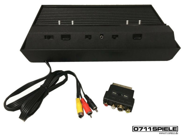 Atari 2600 DV mit UAV (AV/S-VIDEO), LED Umbau, exklusiver Joystick, Verpackung